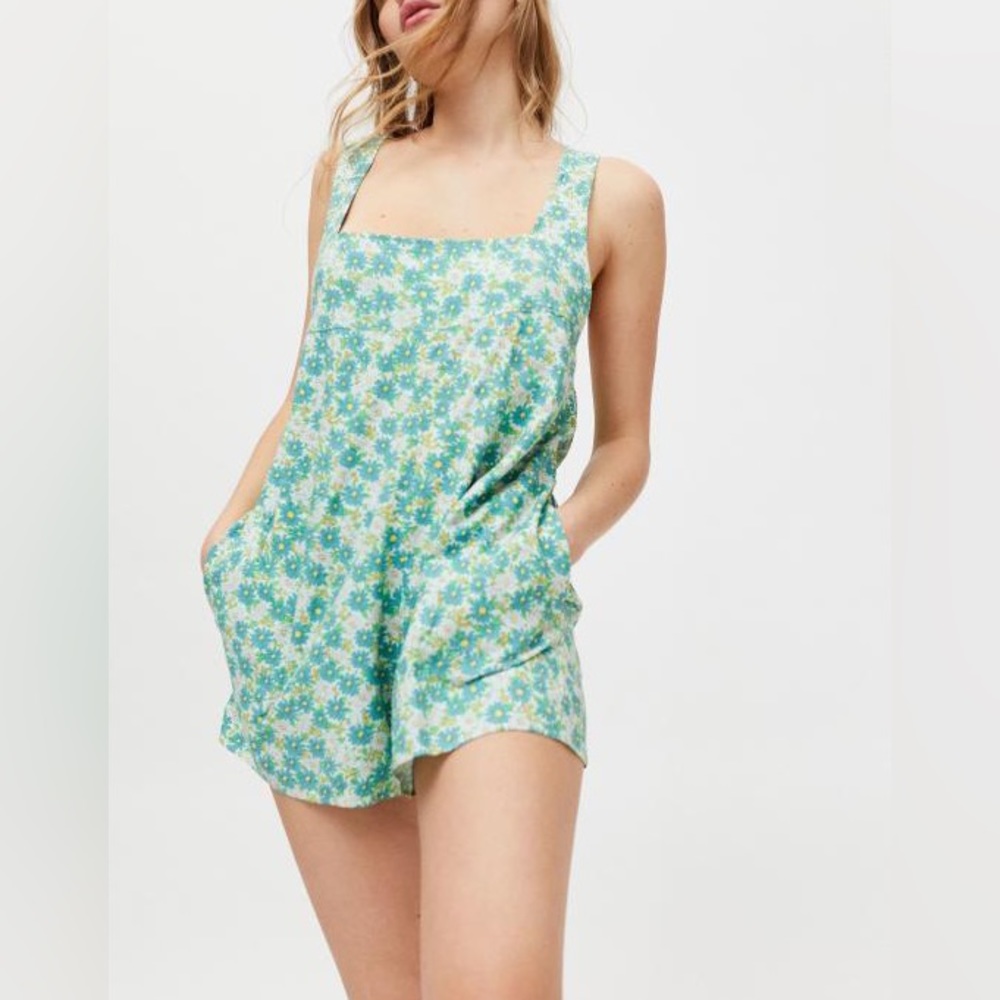 Urban Posy Printed Short Overall